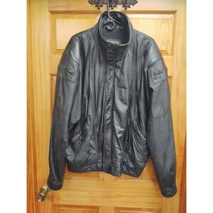 Vintage RAGE by MIRAGE Men's Size Extra Large Tall Bomber Black Jacket Full Zip